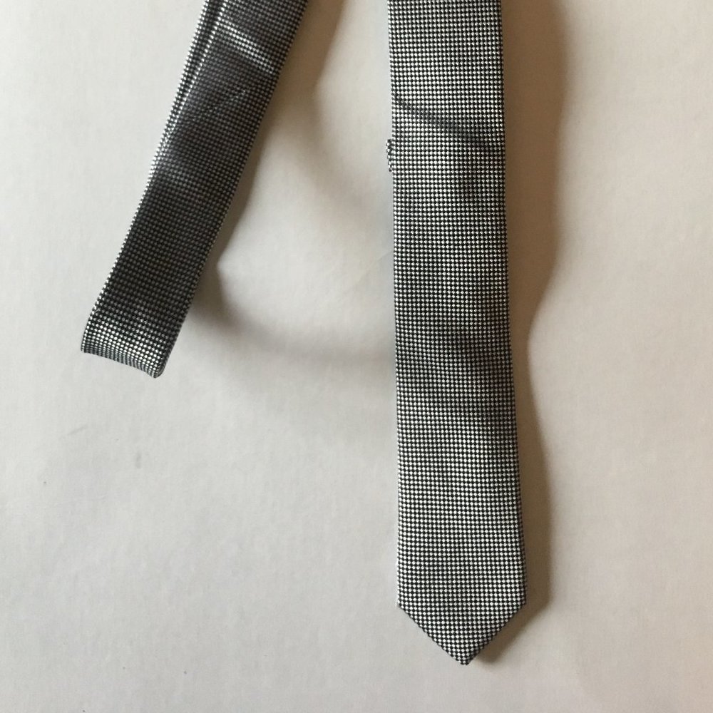 Express Gray Black 100% Silk Tie